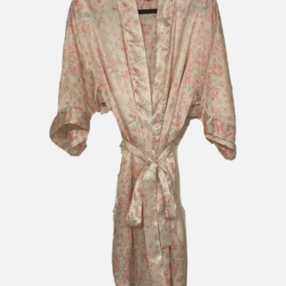 ROBE Size Medium Pink Ivory Floral Vintage by GO SOFTLY RN58909 Korea